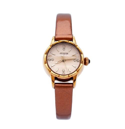 Đồng hồ nữ julius hàn quốc dây da ja-908e ju1165 -nâu