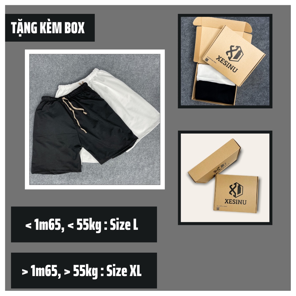 Quần sooc nam nữ, short thể thao basic đùi unisex xesinu