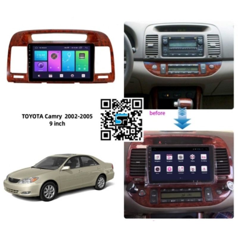 mặt dưỡng xe toyota camry 2002-2005 có jack nguồn