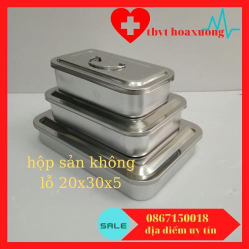 Hộp đựng dụng cụ inox -hộp sản không lỗ 20x30x5cm