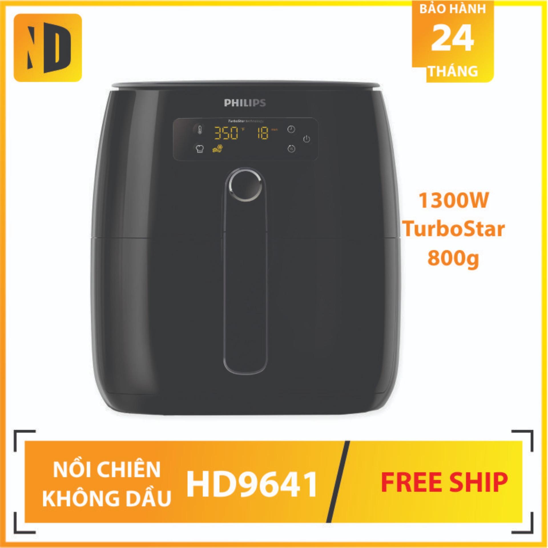 Nồi chiên không dầu philips hd9641 - hàng nhập khẩu -dung tich 800g- bảo hành 2 năm - đời cao hơn hd9220