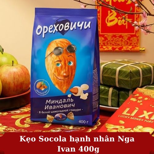 TẾT KẸO SOCOLA HẠNH NHÂN NGA IVAN 400GR - W