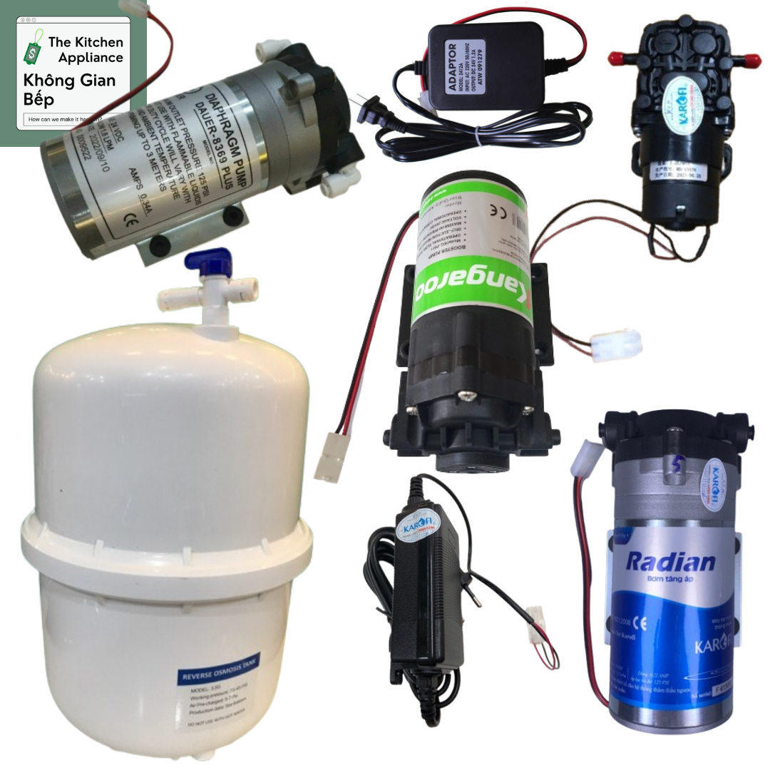 Linh kiện máy lọc nước - bơm tăng áp dauer 8369 plus, radian karofi, bơm hút karofi, bơm kangaroo, adapter nguồn máy lọc nước 24v, bình áp