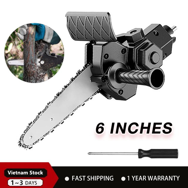[6 inch] Bộ Chuyển Đổi Máy Khoan Thành Máy Cưa Điện Cầm Tay Kèm Cái khoan tay để cưa xích thay đổi thành cưa xích Đầu chuyển đổi hộ gia đình nhỏ gọn cầm tay khai thác gỗ cưa vườn cưa điện