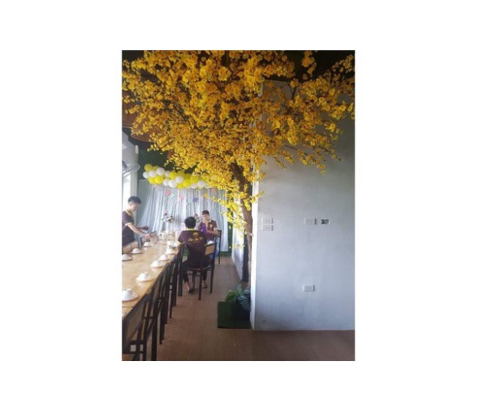 Hoa đào giả - cành mai vàng