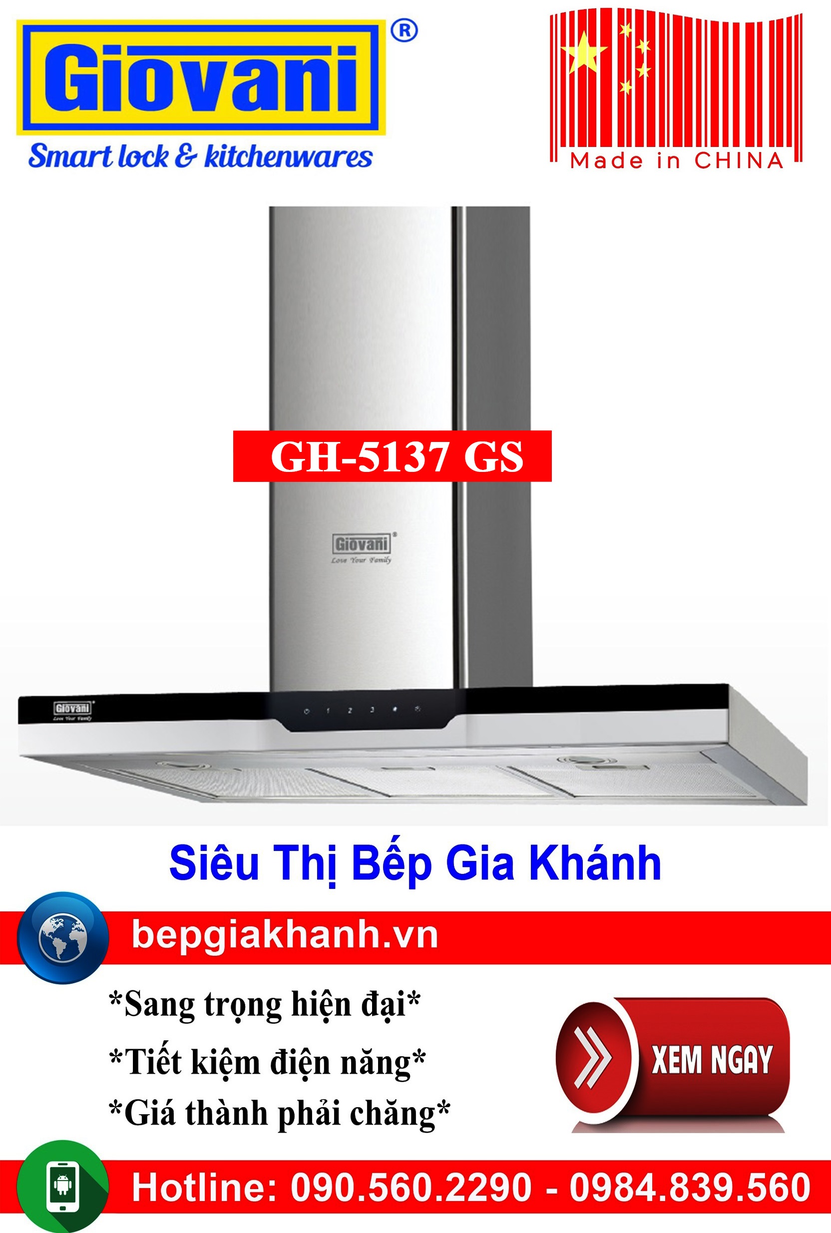 [HCM]Máy hút mùi nhà bếp dạng phẳng 70cm Giovani GH-5137 GS sản xuất Trung Quốc, máy hút mùi nhà bếp, máy hút mùi bếp, máy hút mùi kính cong, máy hút mùi canzy, máy hút mùi mini, máy hút mùi âm trần, máy hút mùi electrolux, may hut mui