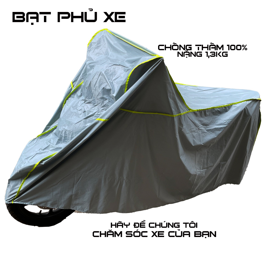 Bạt phủ xe máy chuyên chống nắng, chống mưa 100% vài dù dày PVC - dễ dàng thao tác và gấp vừa cốp xe máy