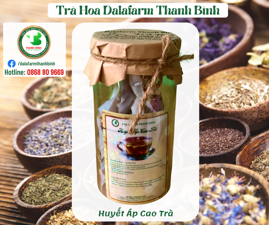 Trà Hỗ Trợ Trị Huyết Áp Cao ( Đồ Uống Giúp hạ huyết áp, ổn định huyết áp, ngủ ngon, hỗ trợ hệ tiêu hóa, làm đẹp da, giảm choreterol)[Trà Hoa Hỗ Trợ Trị Bệnh Dalafarm Thanh Bình]