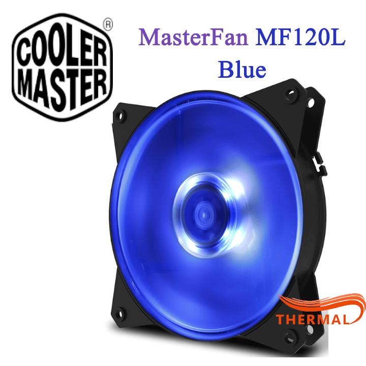 Fan case 12cm Cooler Master MasterFan MF120L Blue - Quạt quay êm, sức gió tốt, hiệu ứng đèn led dịu