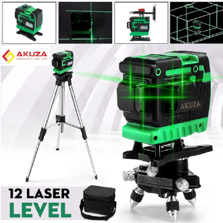 Máy Cân Mực Bắn Cốt AKUZA Laser 12 Tia xanh (Tặng kèm chân 1,2m)