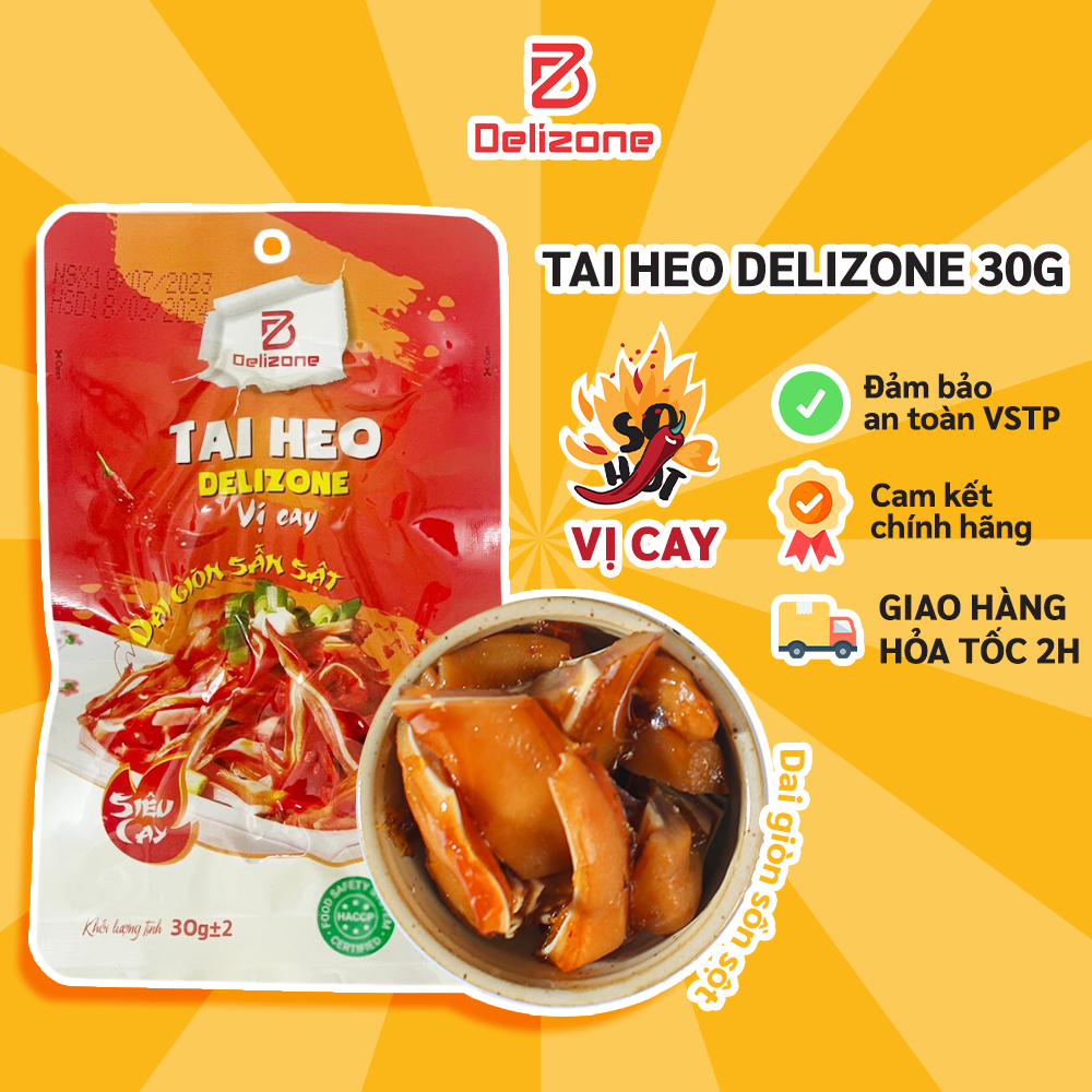 Tai heo vị cay Delizone Việt Nam - đồ ăn vặt siêu ngon gói 30G