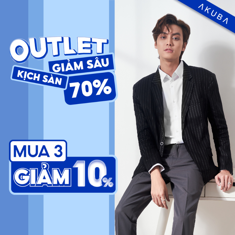 Áo Khoác Blazer Nam AKUBA Form Regular Ít Nhăn Đứng Form Phong Cách Hàn Quốc | VS3016