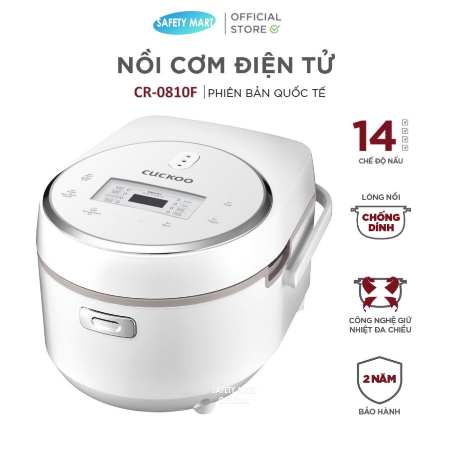 Rice cooker electronic cr-0810f/whwhvn genuine goods-warranty 2 years, electronic rice cooker cuckoo Korea easy use rice cooking delicious fast nine-safety Mart official