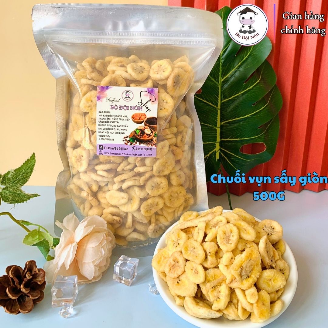Chuối sấy giòn hàng vụn bò đội nón 1kg