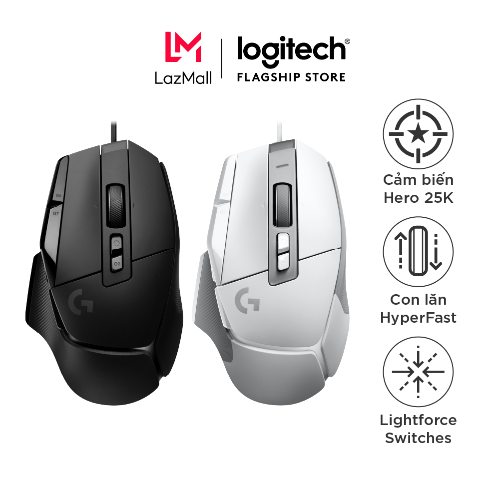 Chuột game có dây Logitech G502 X  – switch LIGHTFORCE hybrid, Cảm biến Hero 25K, 13 nút macro, tươn