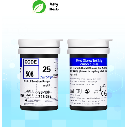 Hộp 50 que thử đường huyết chido gls-79 tặng kèm 50 kim lấy máu