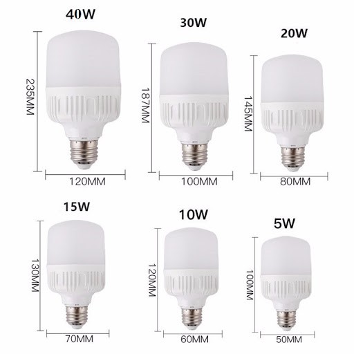 Led buld trụ 40w ,kín nước, siêu sáng
