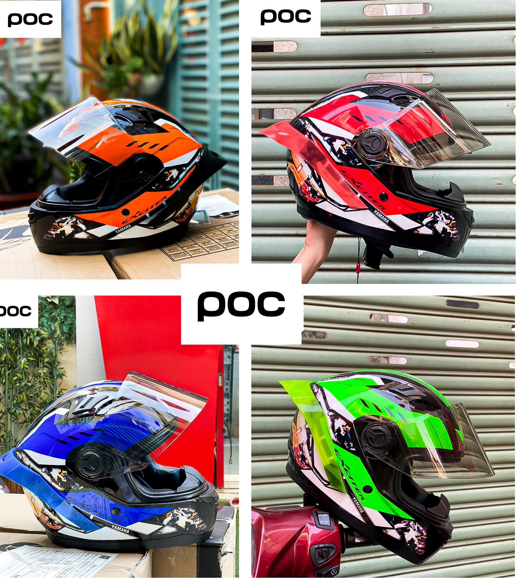 Mũ bảo hiểm AGU TEM YAMAHA THIẾT KẾ MỚI NHẤT 2023+ TÚI ĐỰNG NÓN VÀ ĐUÔI GIÓ MÀU