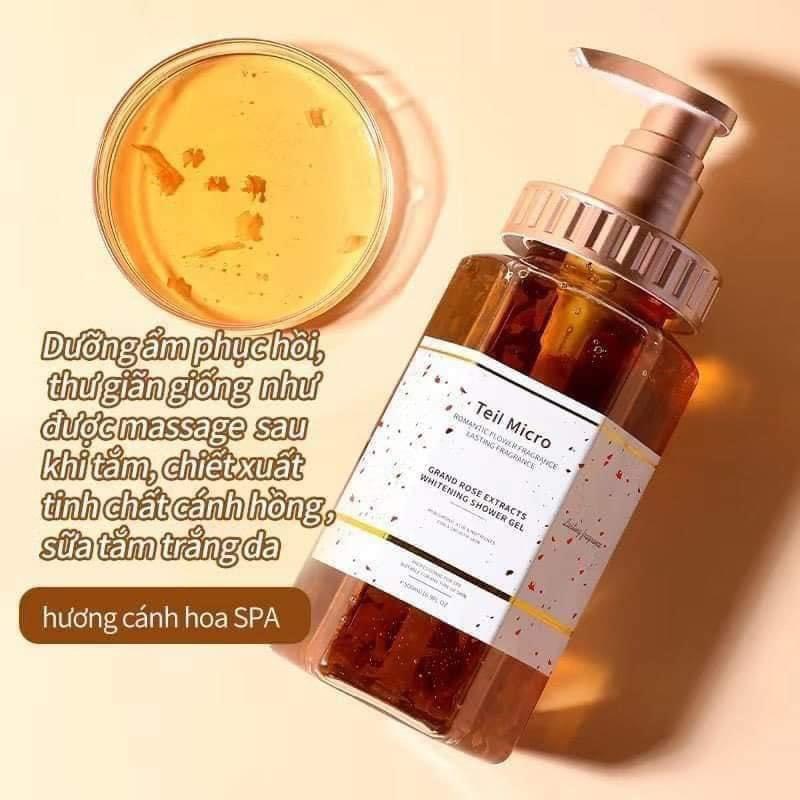 Sữa tắm dưỡng thể trắng da Teil Micro cánh hoa hồng 500ml