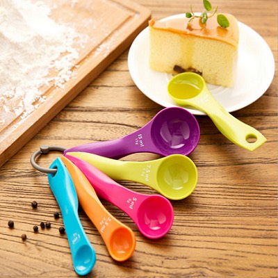 Bộ 5 Muỗng Đong Gia Vị - Bộ thìa đong, muỗng đong nhà bếp 5 món, thìa đo lường, định lượng bột, sữa,..bằng nhựa - Bộ thìa đong nhà bếp set 5 cái