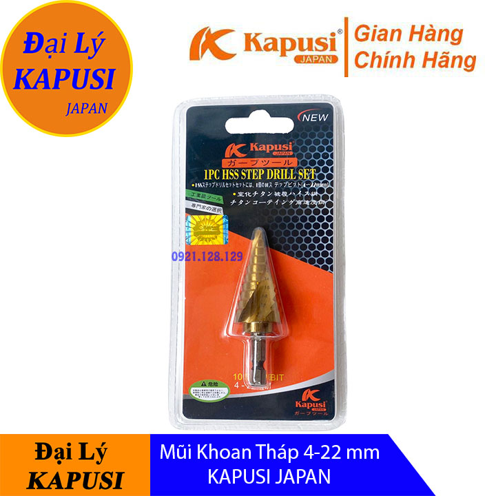 Mũi Khoan, Mũi Khoan Tháp 4-22 mm KAPUSI chuôi lục giác Nhật Bản Khoan Sắt, Nhôm, Nhợ...