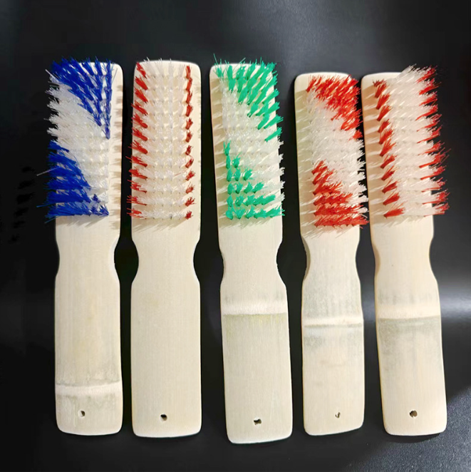 Bàn chải đánh giày bằng tre tự nhiên, lông cứng, bàn chải đánh giày, bàn chải thảm giặt đồ