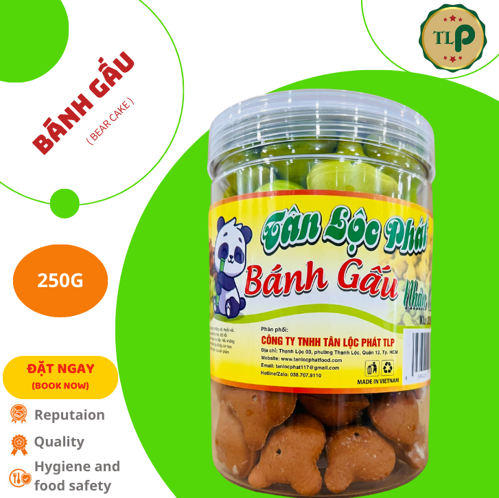 Bánh gấu nhân kem tân lộc phát hũ 250g