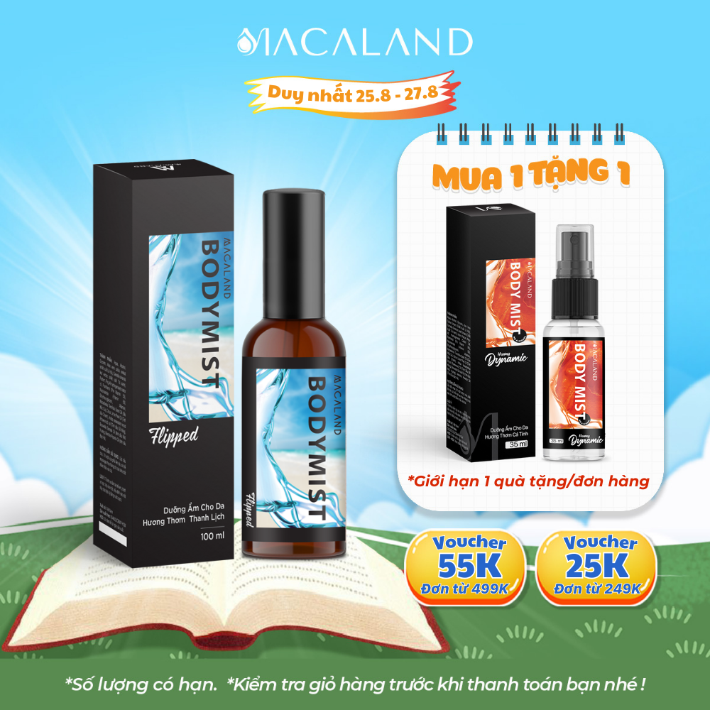 Body Mist xịt thơm body MACALAND hương FLIPPED 20ml/100ml thanh mát dưỡng ẩm cho da, lưu hương lâu