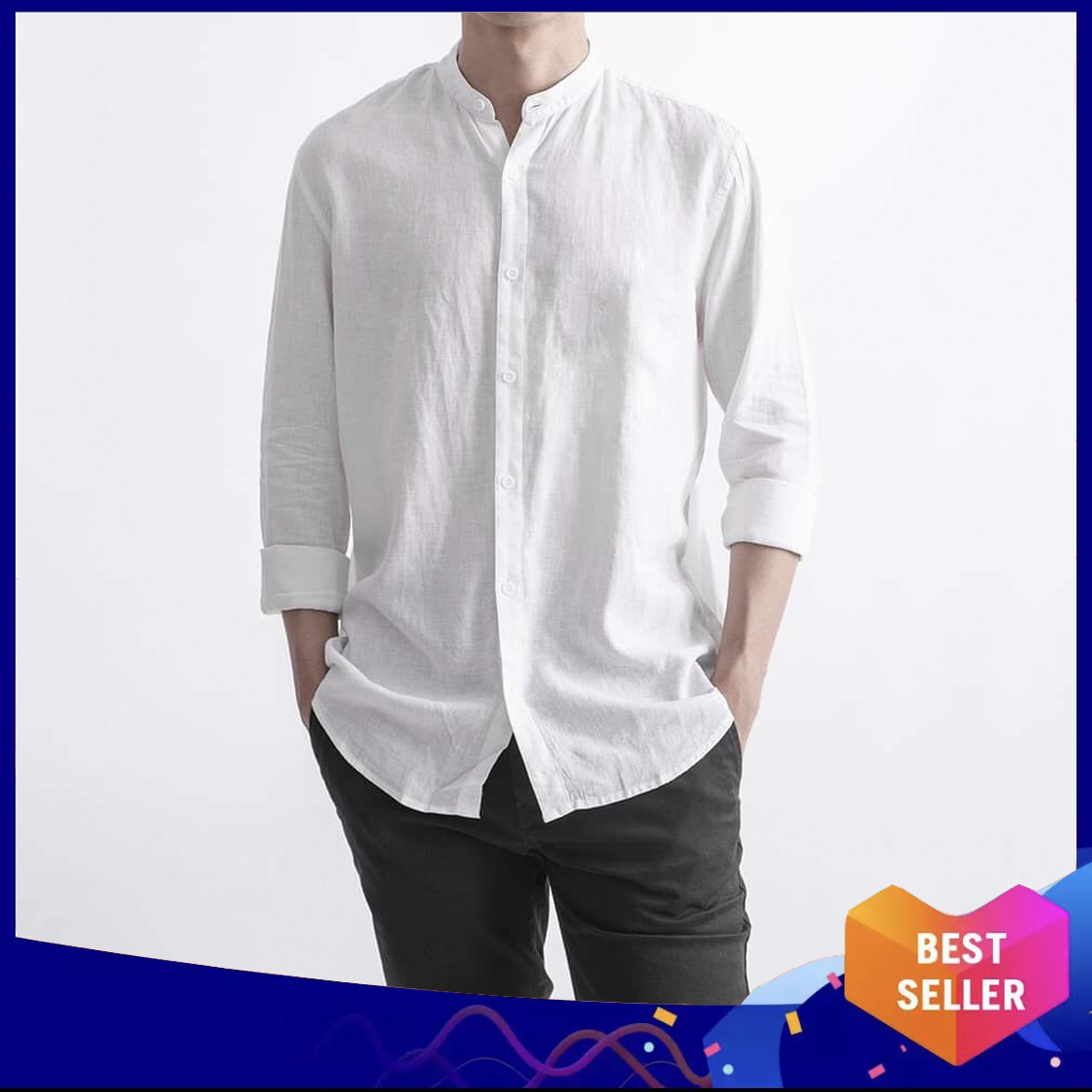 Áo sơ mi ROUTINE vải cá Sấu màu Trắng dành cho Nam