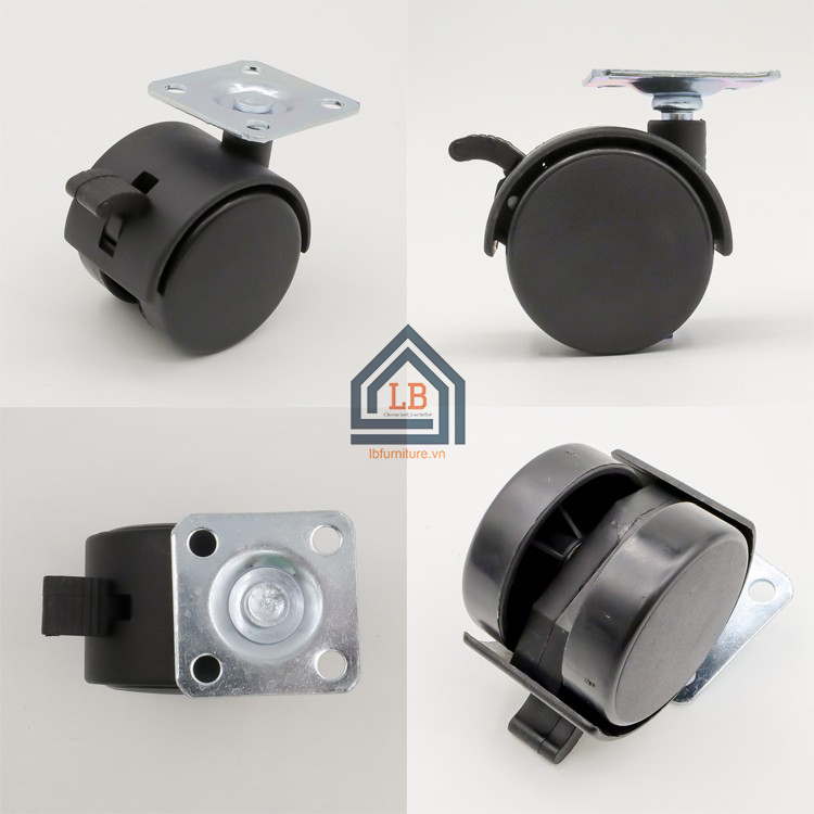 [HCM]Bánh xe đế tủ xoay 360 độ có khóa + TẶNG KÈM ỐC VÍT