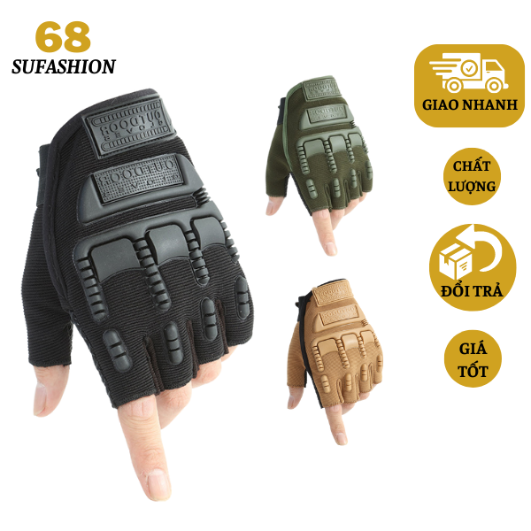 Găng tay đi xe cụt ngón thời trang có đệm cao su bảo vệ độ bám tốt M1, Găng tay có thể dùng tham gia các môn thể thao như: chạy xe, cầu lông, bóng chuyền, bóng đá, gym,...