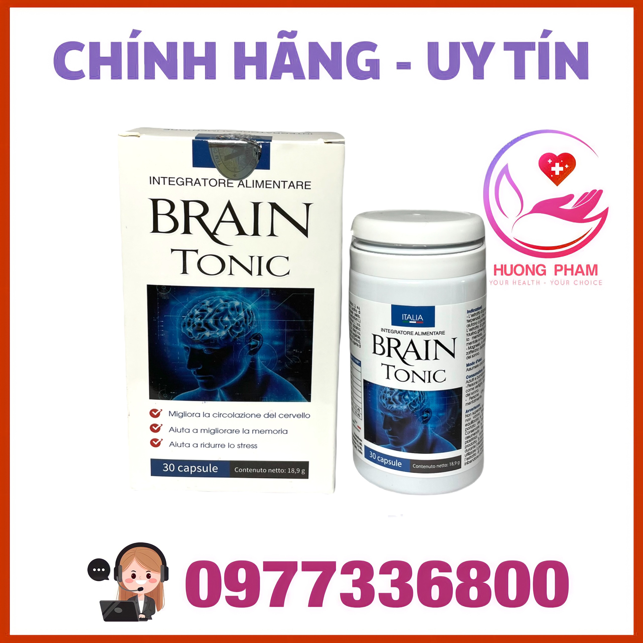 Bổ não brain tonic italia nhập khẩu từ ý