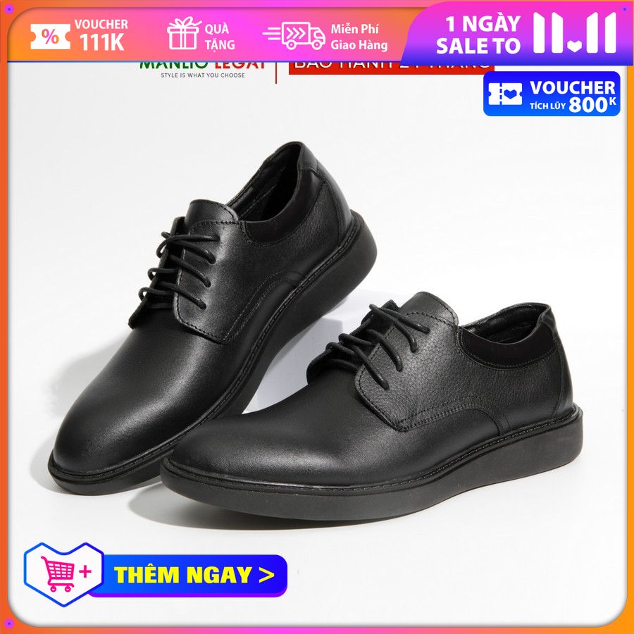Giày tây giày Oxford nam Manlio Legat màu đen G4141-B