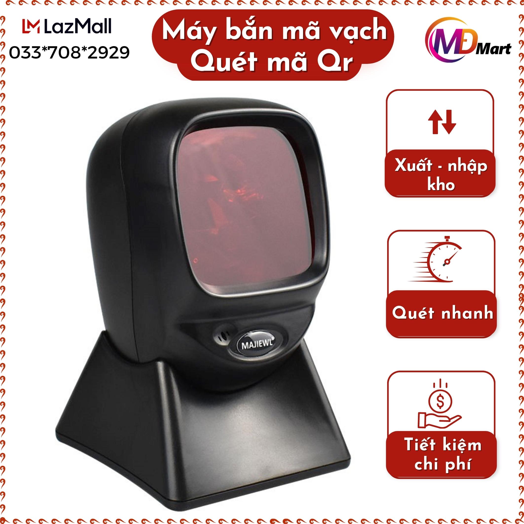 Máy scan, máy quét mã vạch, Máy quét mã vạch để bàn,Máy quét QR, Đầu đọc mã vạch đa tia 3D để bàn MAJIEWL, Cách sử dụng máy đơn giản quét tất cả các loại mã siêu nhanh nhạy - Bảo hành 12 tháng