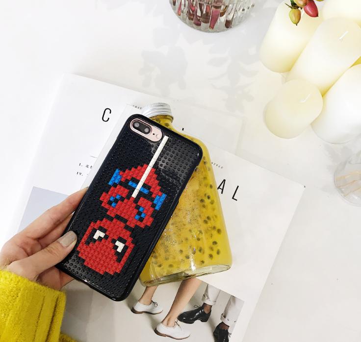 Ốp lưng Iphone 7 plus, iphone 8 plus lắp ghép lego mẫu siêu anh hùng spiderman