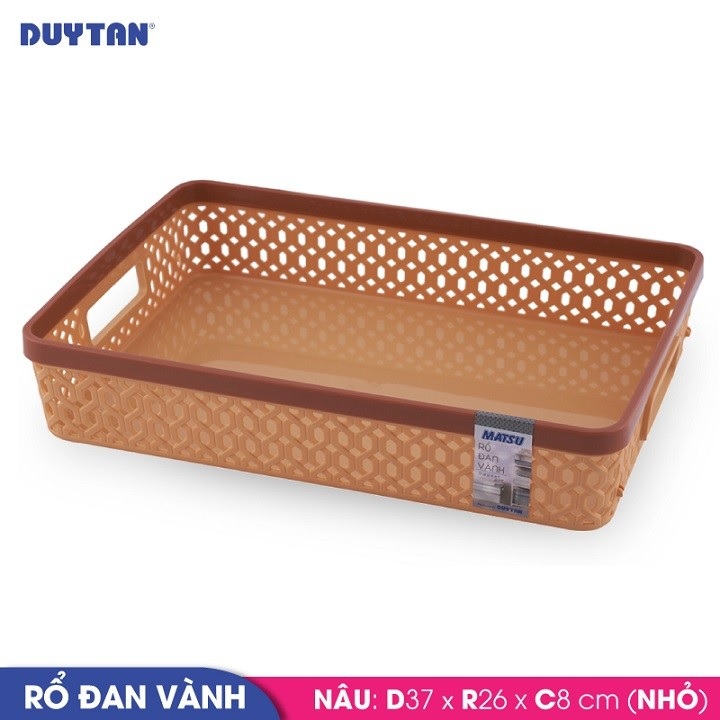 Rổ đan vành nhỏ nhựa DUY TÂN Matsu (37 x 26 x 8 cm) - 12125 - Giao màu ngẫu nhiên