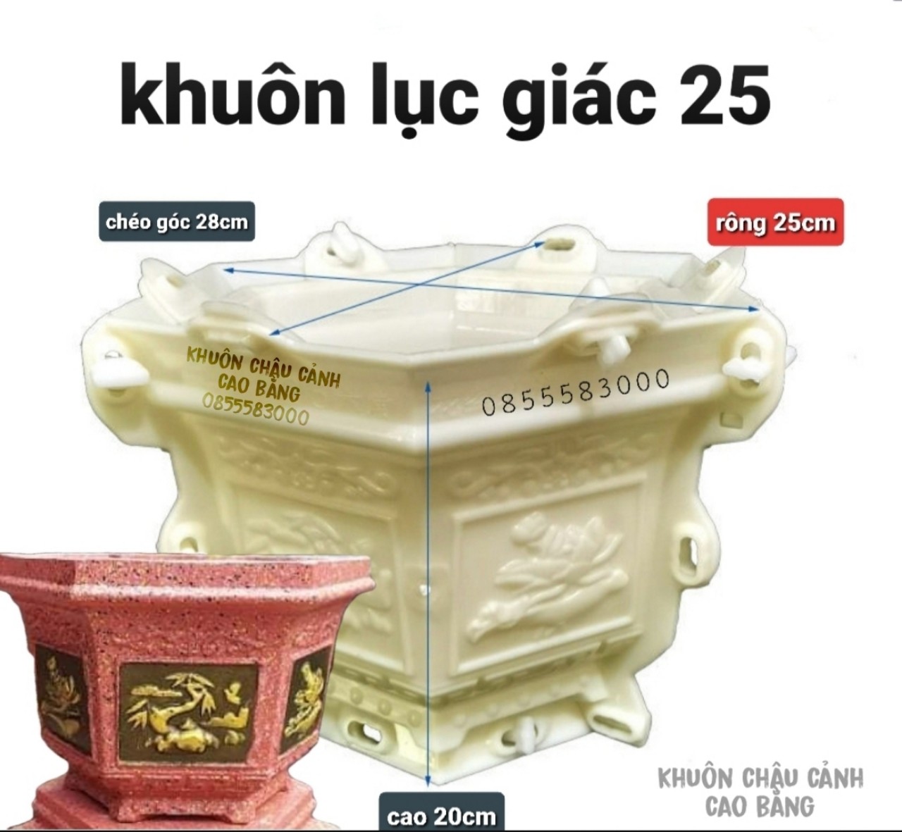 khuôn đúc chậu cảnh lục giác 25 (khuôn chậu ABS siêu bền)