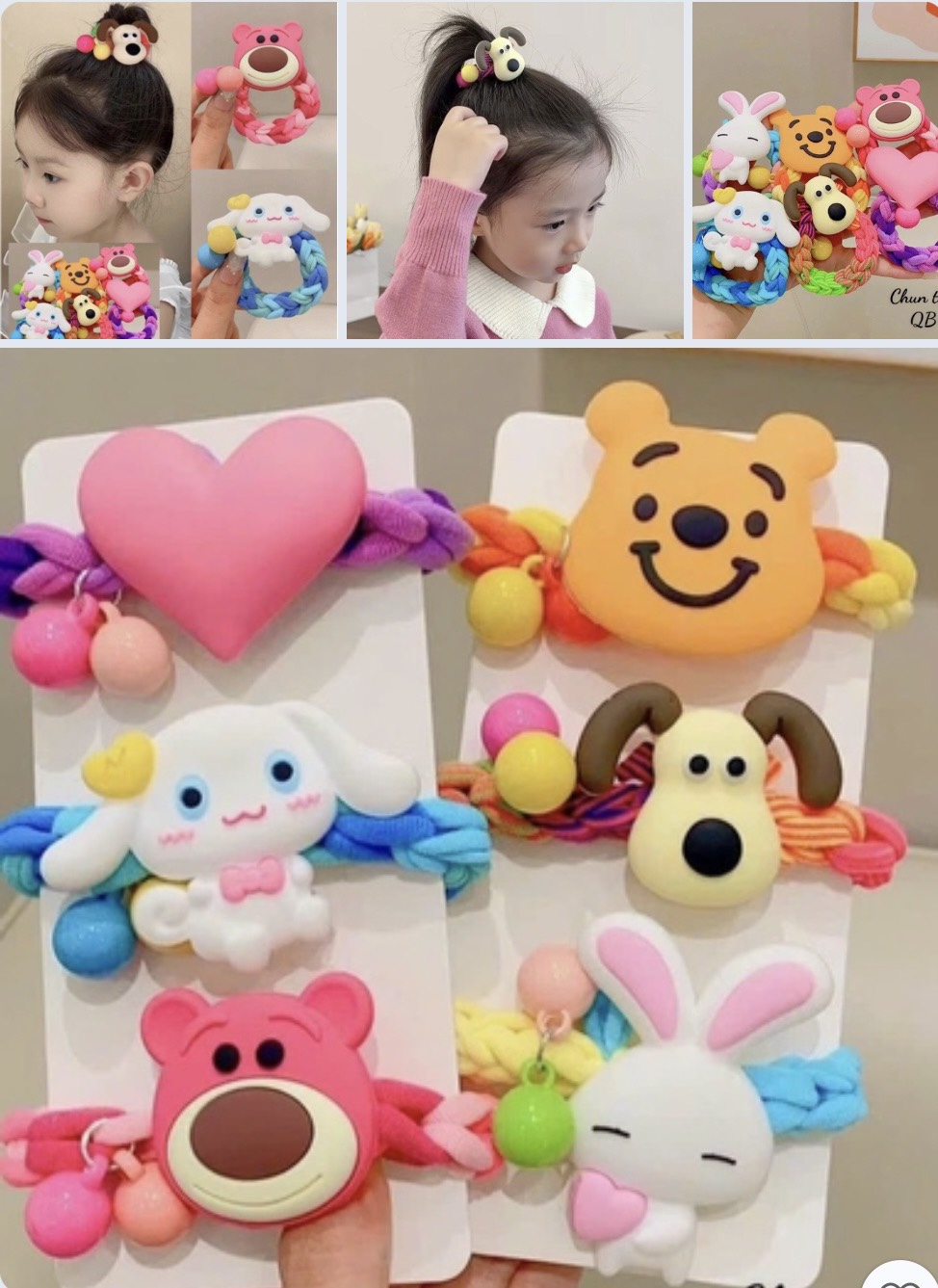 Cột tóc charm to hoạt hình thời trang dễ thương phong cách Hàn