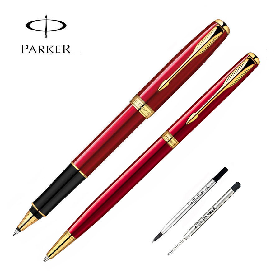 Bộ Bút, Bộ Sưu Tập Parker Sonnet Con Lăn & Bút Bi, Ngòi Mịn 0.5Mm Với Hộp Quà Tặng
