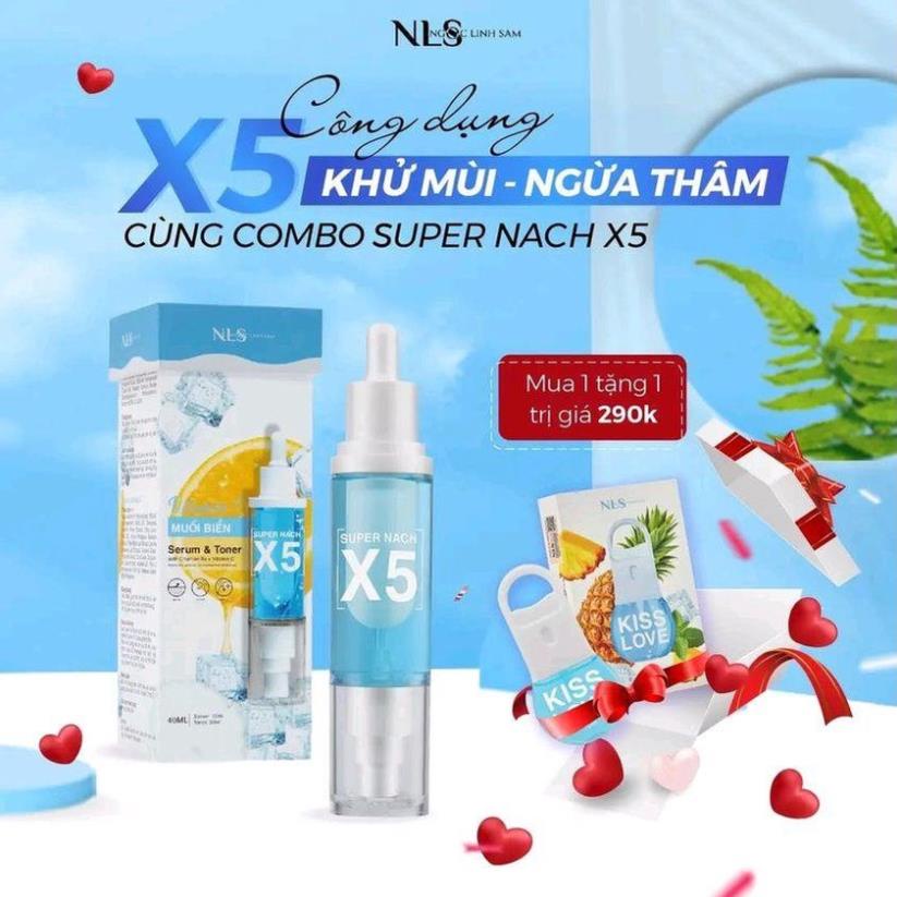 Combo Super Nách X5 2IN1 Serum Nach, Toner Nach, Xịt miệng Kiss Love NLS