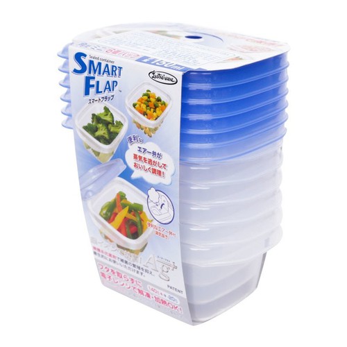 Bộ 6 hộp nhựa thực phẩm Lustroware Nhật Bản A-044LB dung tích 150ml /1 hộp lò viba kháng khuẩn