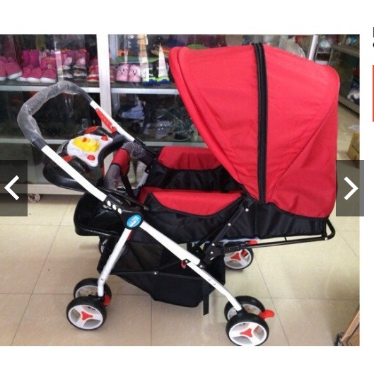 Xe đẩy 2 chiều 3 tư thế cho Bé sơ sinh đến 3 tuổi - Có nhạc, giỏ đồ