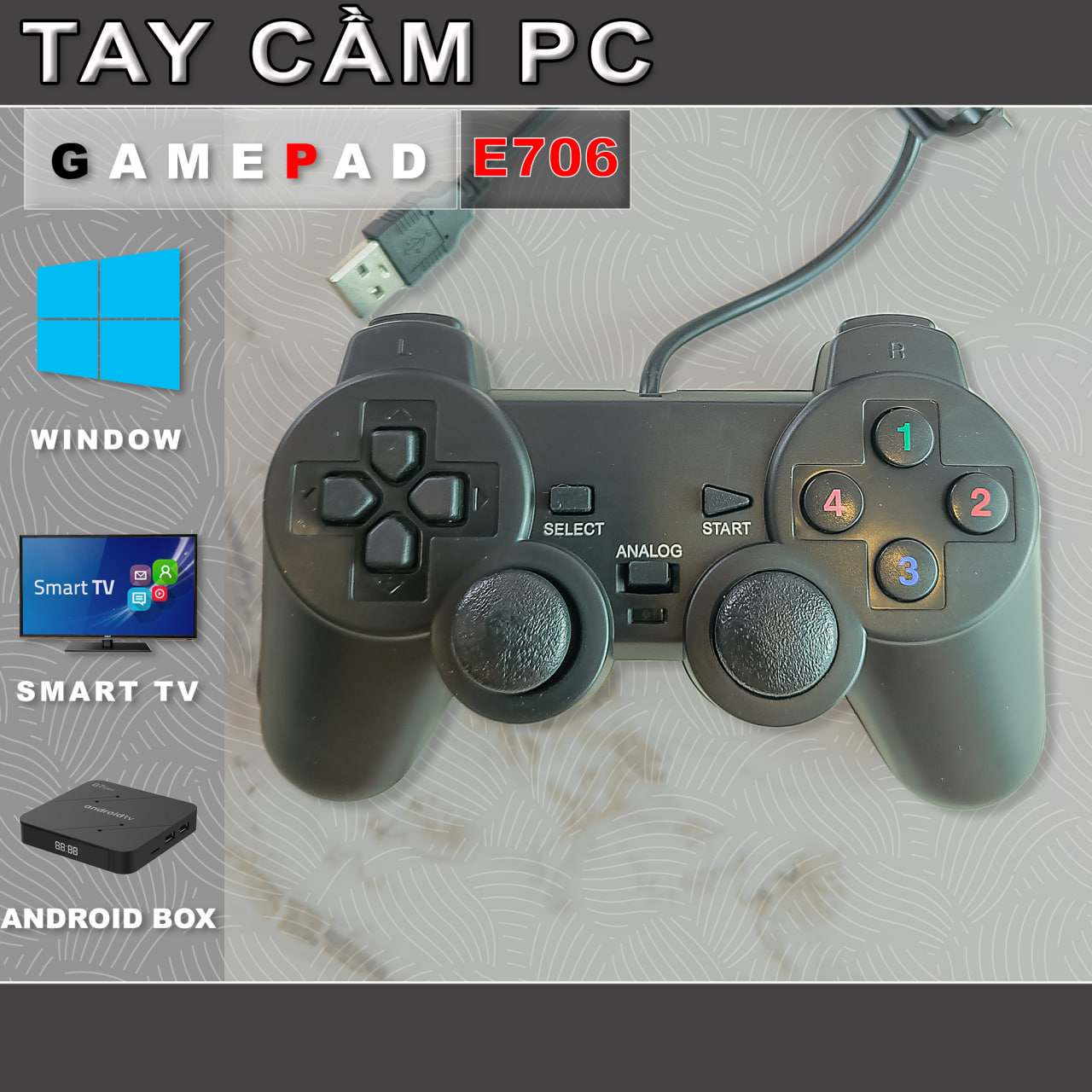 Tay cầm chơi game pc, laptop, smart tv, android box - có rung, fifa, gta - không cần cài đặt.