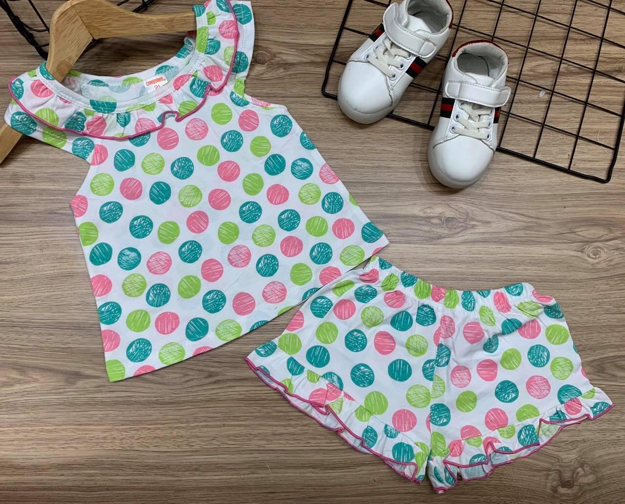 [HCM]Com bo 3 bộ đùi  cánh tiên thun xuất khẩu bé gái từ 7 - 22kg bộ đùi be gái- đồ bộ cho bé gái