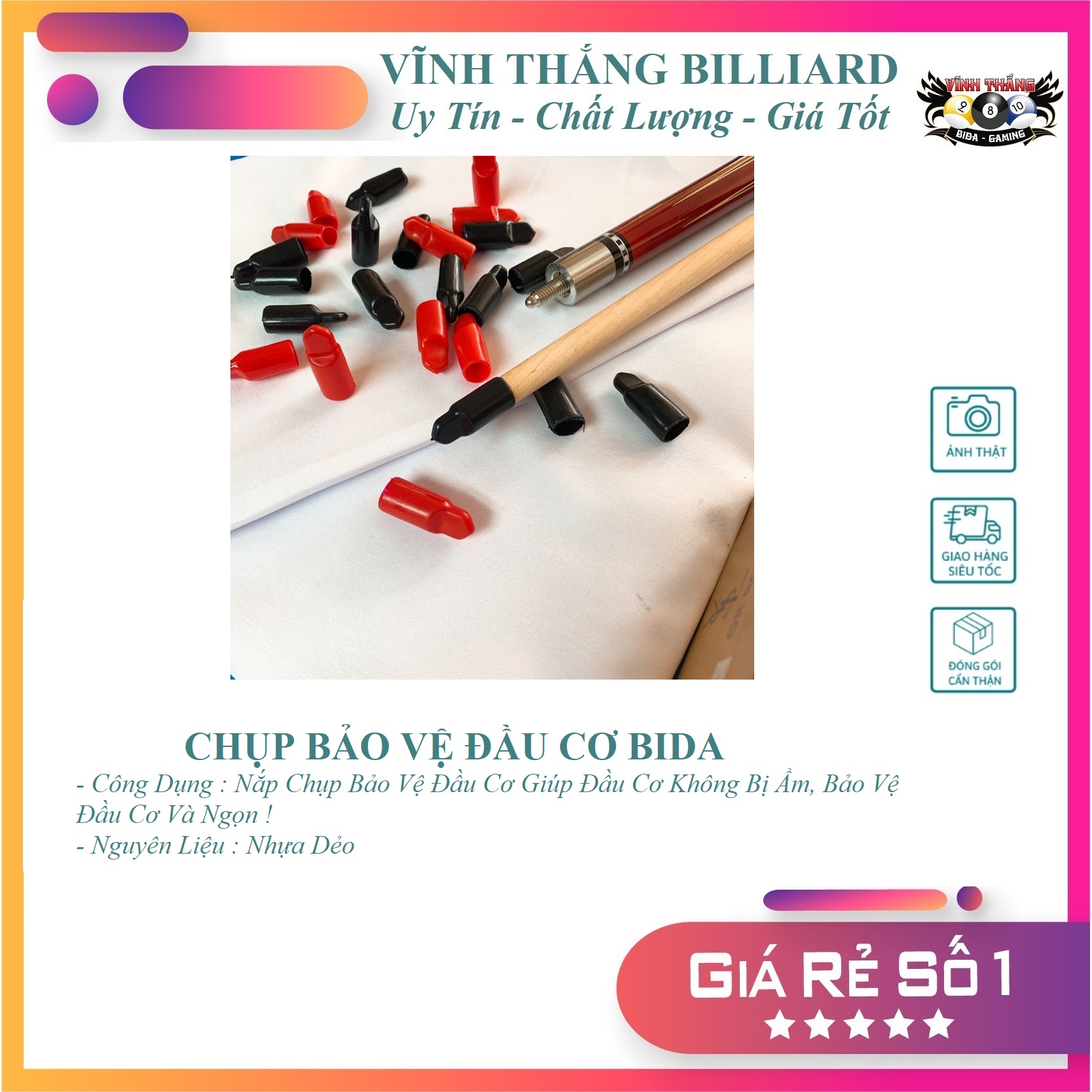 Chụp đầu cơ bida - giúp bảo vệ đầu cơ chống ẩm mốc
