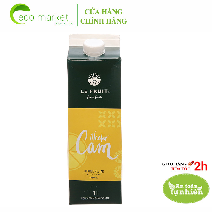 Nước ép trái cây nguyên chất cam tươi Le Fruit hộp 1L