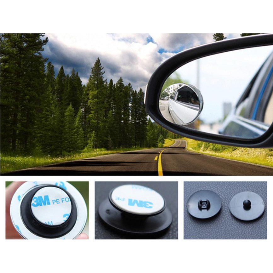 Gương cầu lồi góc rộng xoay 360 độ xóa điểm mù ô tô xe máy
