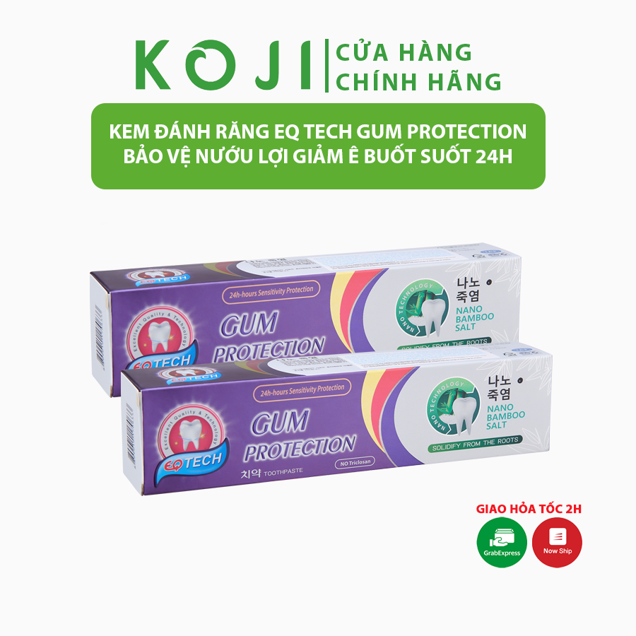 Kem đánh răng giảm ê buốt bảo vệ nướu lợi EQ Tech Gum Protection giảm ê buốt 24h chống viêm lợi chảy máu chân răng 150g
