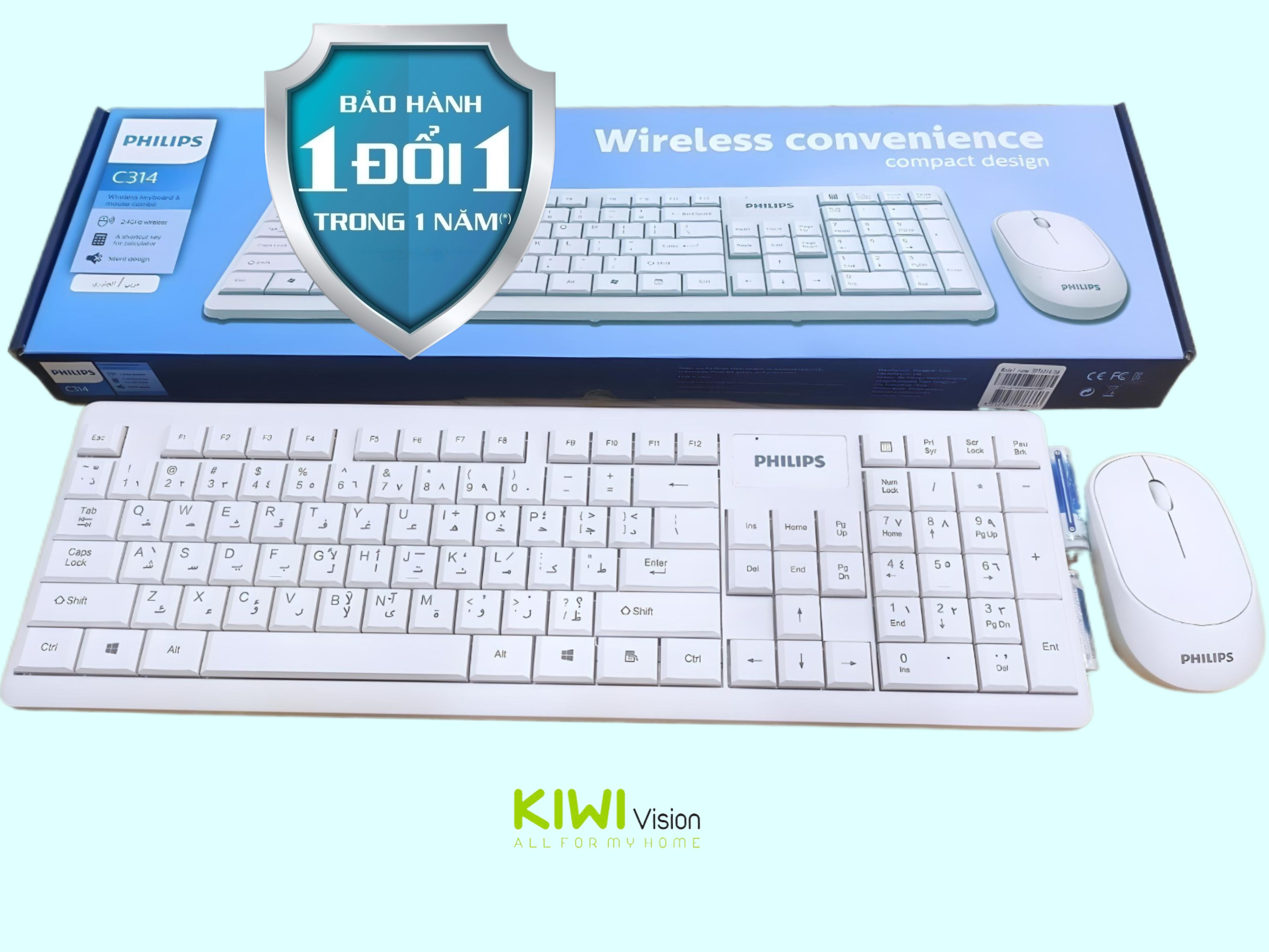 Bộ bàn phím và chuột không dây wireless Philips C314