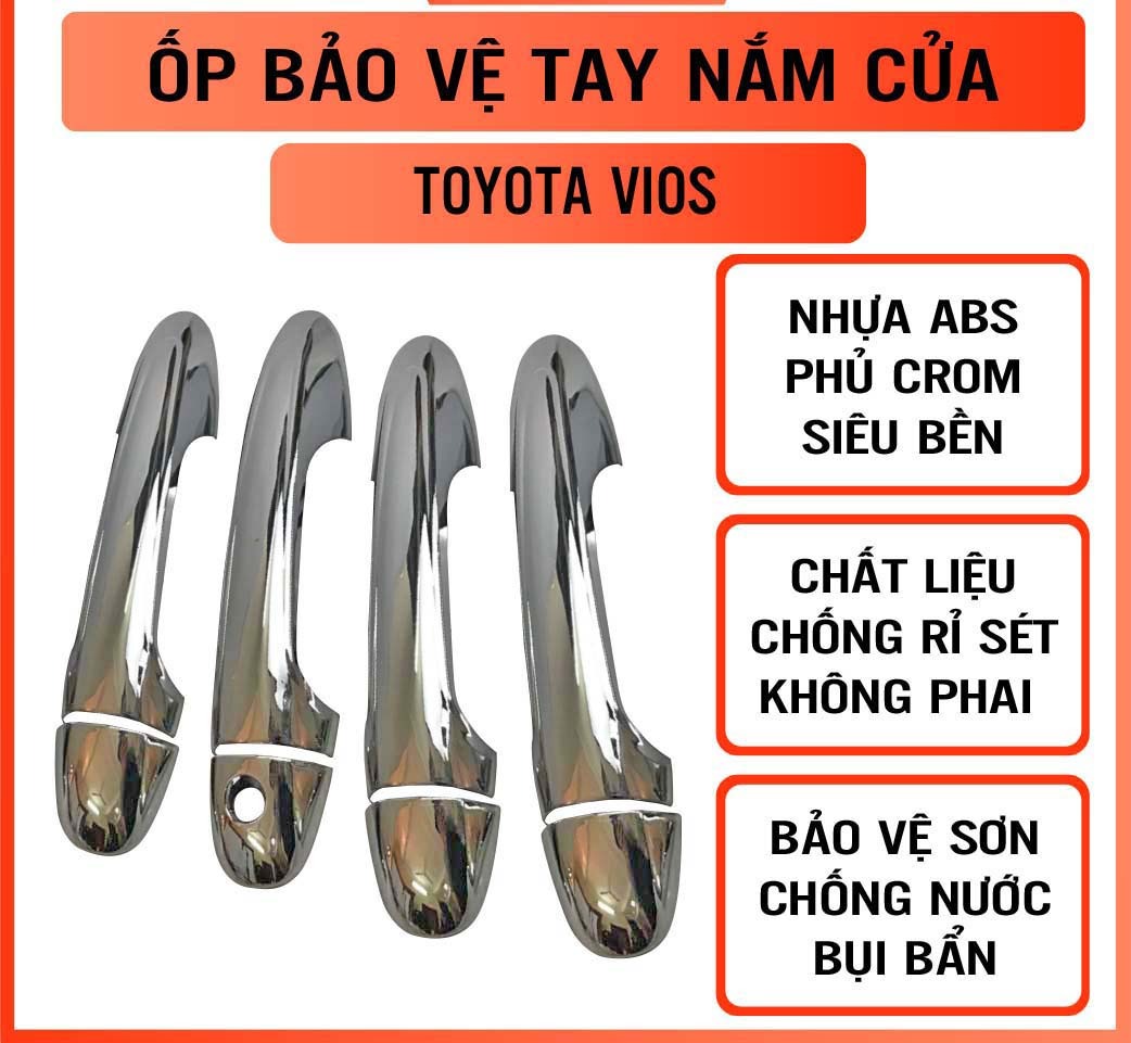 Ốp tay hõm cửa mạ crom cho xe toyota vios 2019
